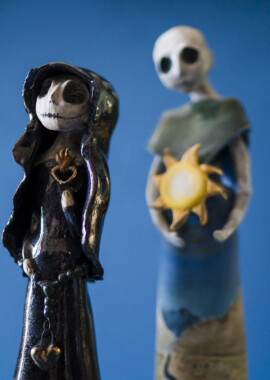 Porcelain, underglaze, and glaze. Sizes ranging from 12 inches to 22 inches.